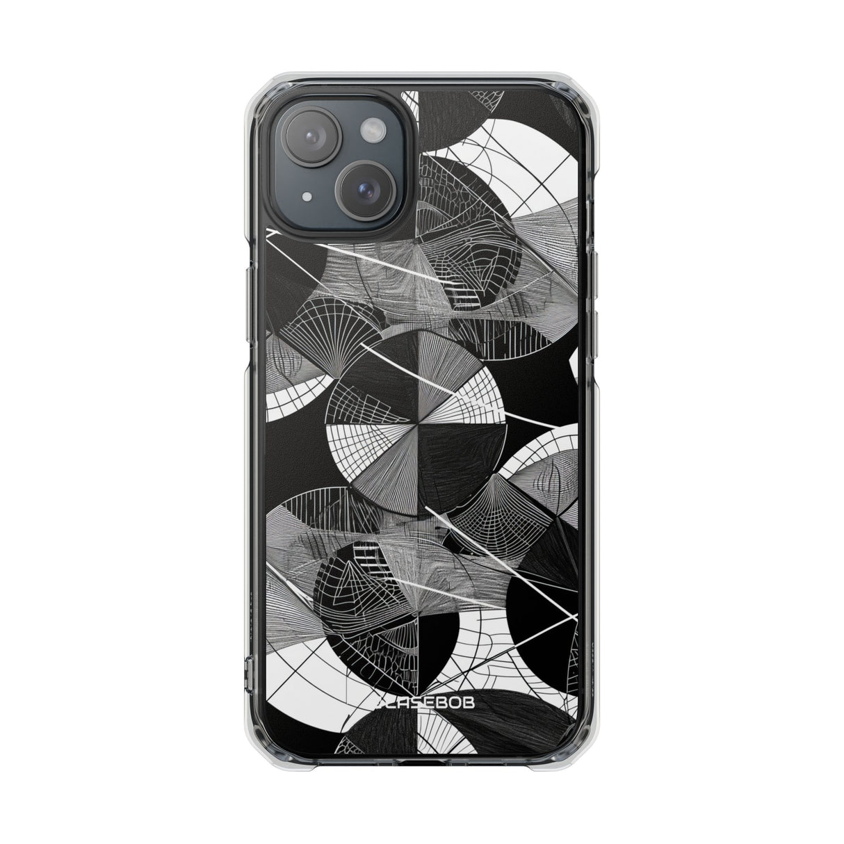 Geometrische Eleganz – Handyhülle für iPhone (Clear Impact – Magnetisch)