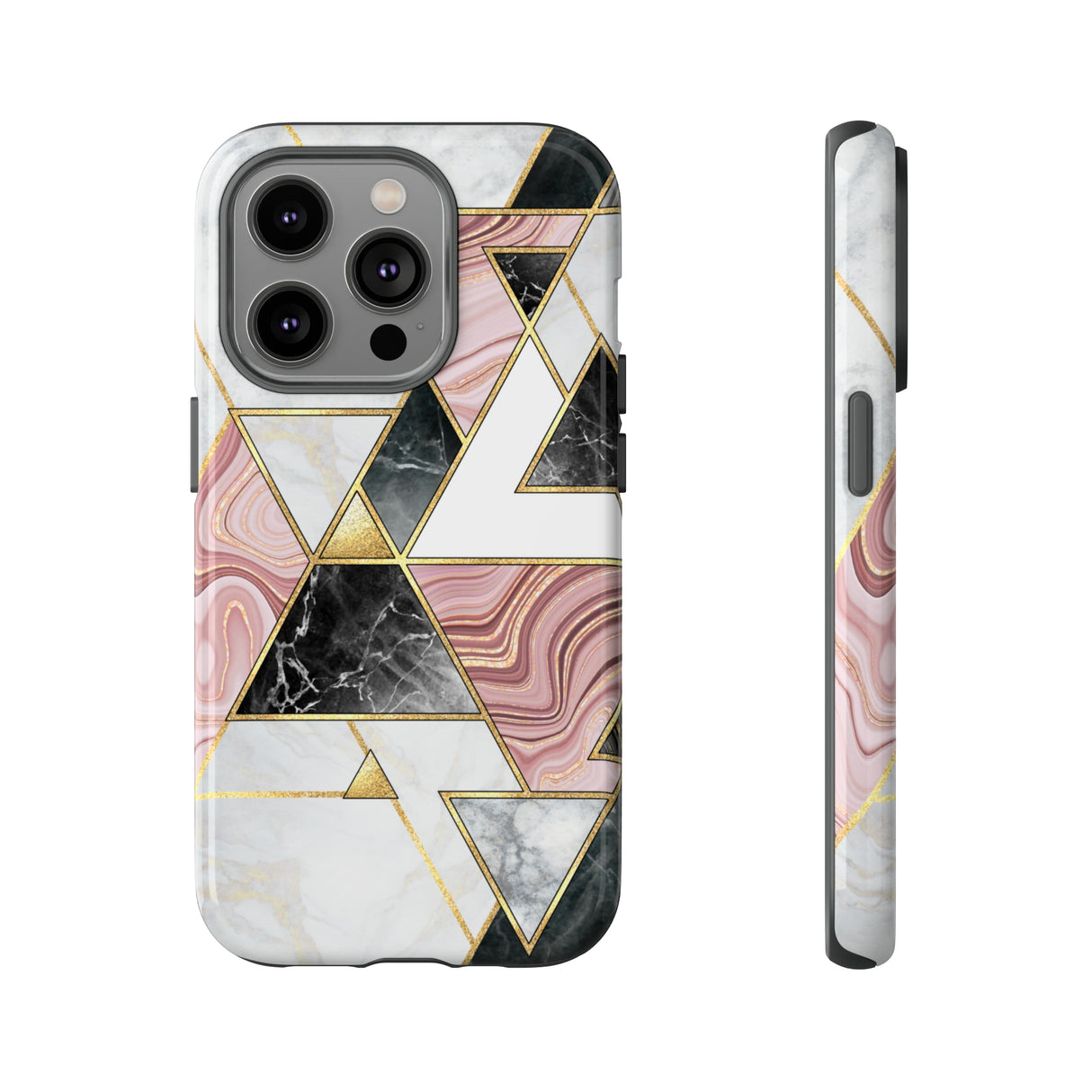 White Pink Mosaic - Protective Phone Case