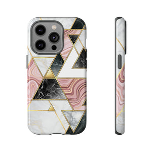 White Pink Mosaic - Protective Phone Case