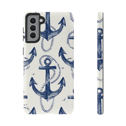 Navy Anchor Tapestry  Samsung S21 - Tough