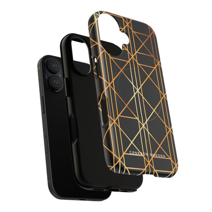 Golden Geometric Elegance iPhone 16 | Tough+ Phone Case