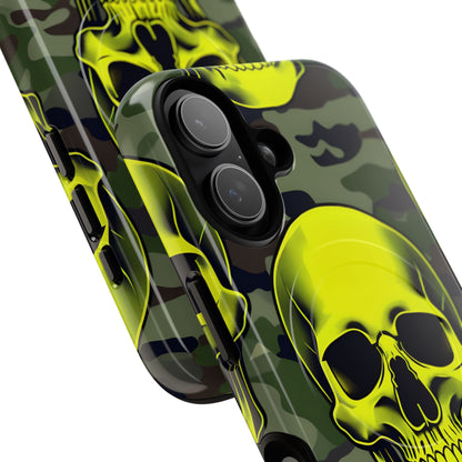 Neon Skull Camo iPhone 17 Case - Tough+