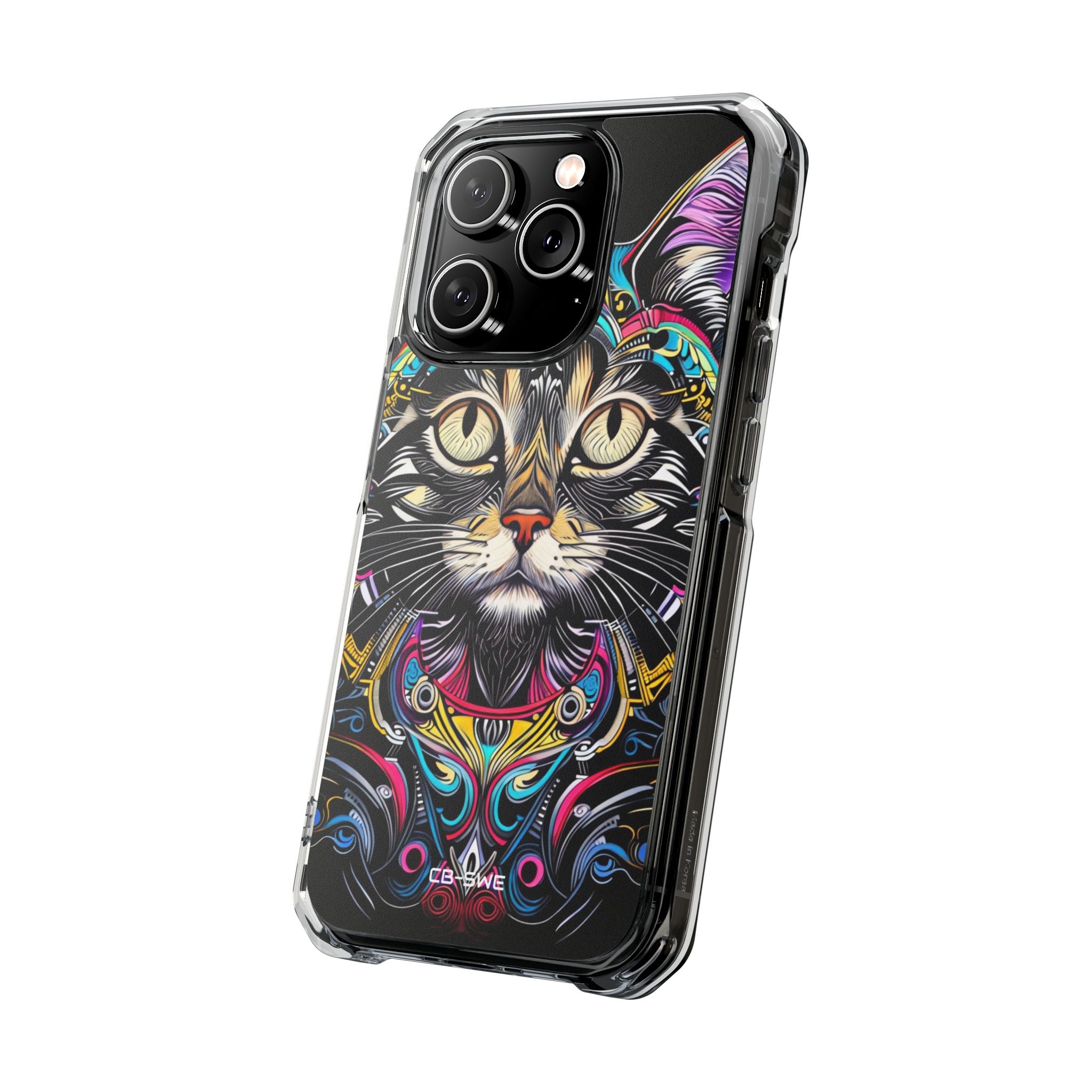 Psychedelic Cat Mirage iPhone Case - Impact