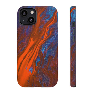 Orange Spikes Ink Art iPhone Case (Protective) iPhone 13 Matte Phone Case