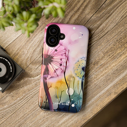Pink Dandelion Glow iPhone 16 Plus Case - Tough