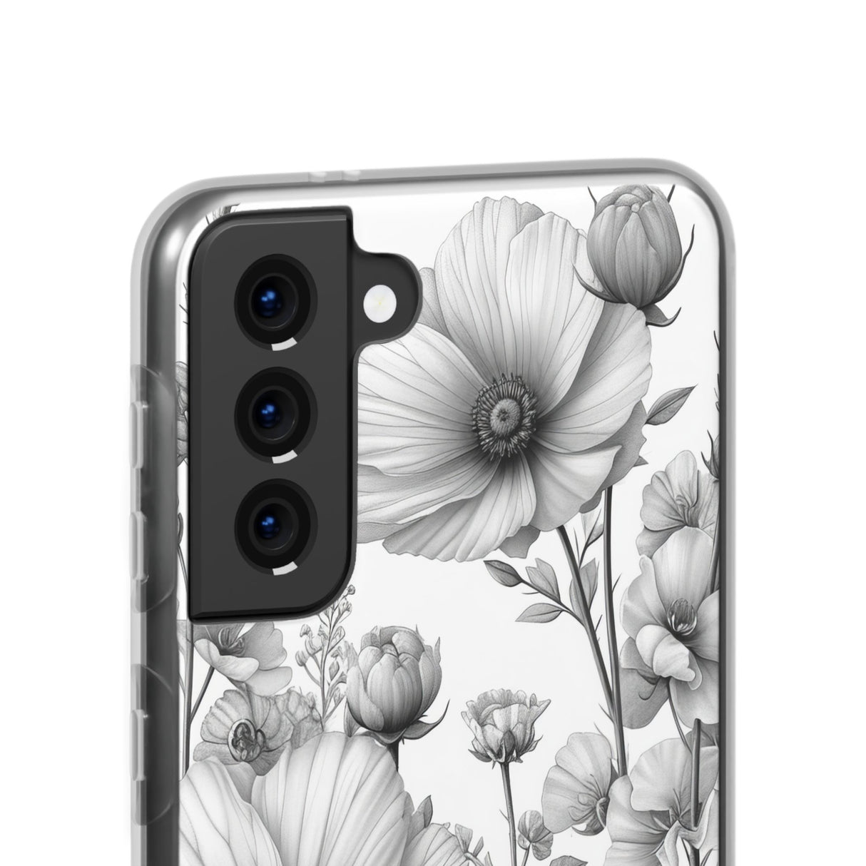 Monochrome Flora | Flexible Handyhülle für Samsung Galaxy