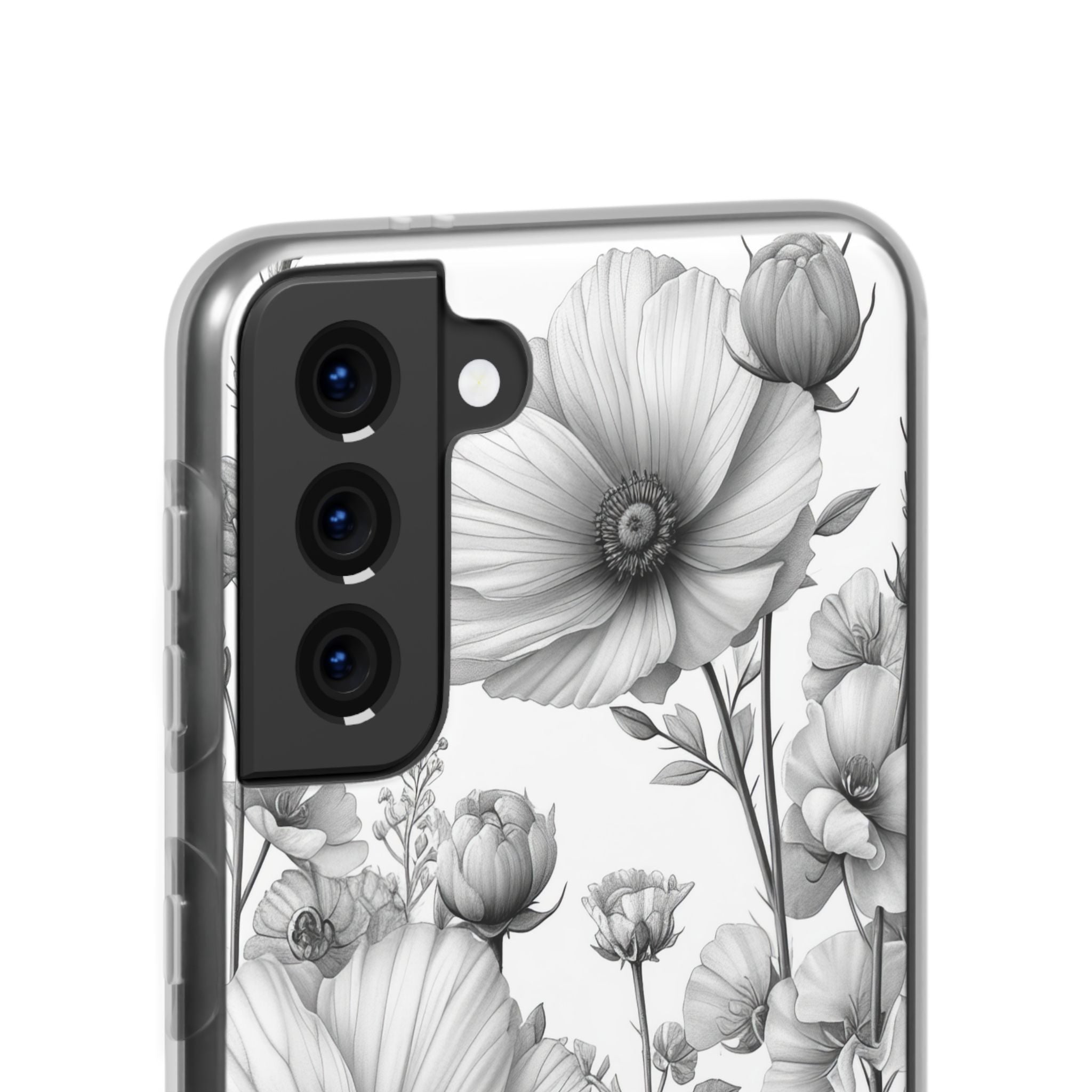 Monochrome Flora | Flexible Phone Case for Samsung Galaxy