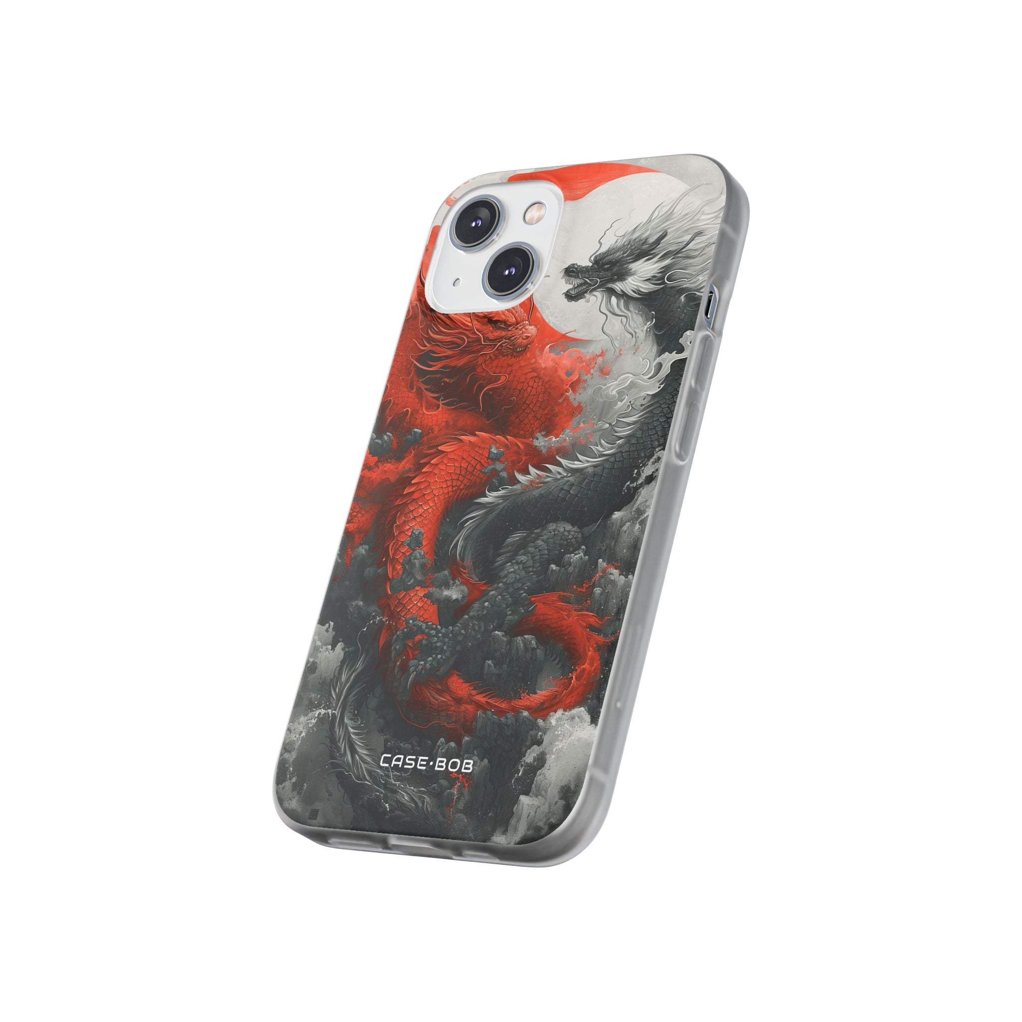 Twin Dragons Crimson iPhone 14 Case - Soft