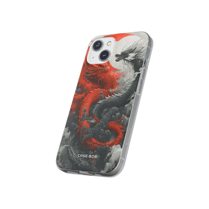 Twin Dragons Crimson iPhone 14 Case - Soft