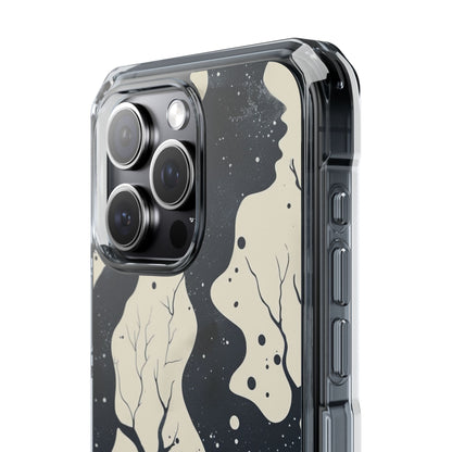 Organic Fluid Silhouettes with Cosmic Depth iPhone 15 - Clear Impact Phone Case