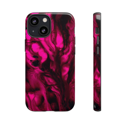 Bright Pink Ink Art iPhone Case (Protective) iPhone 13 Mini Glossy Phone Case