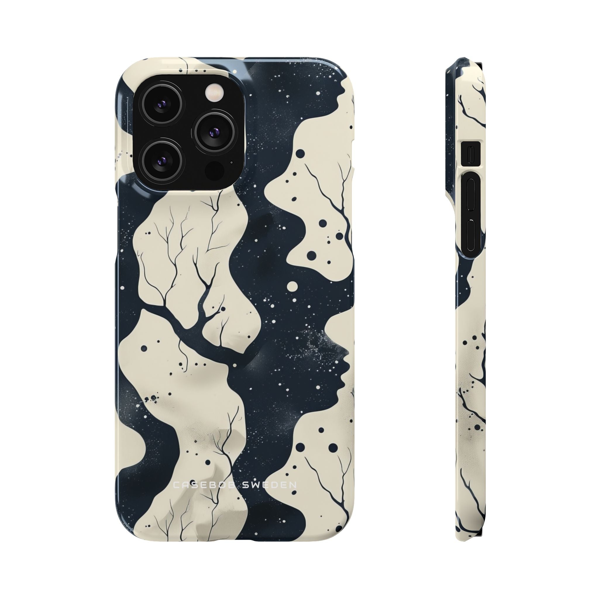 Organic Fluid Silhouettes with Cosmic Depth iPhone 14 - Slim Phone Case