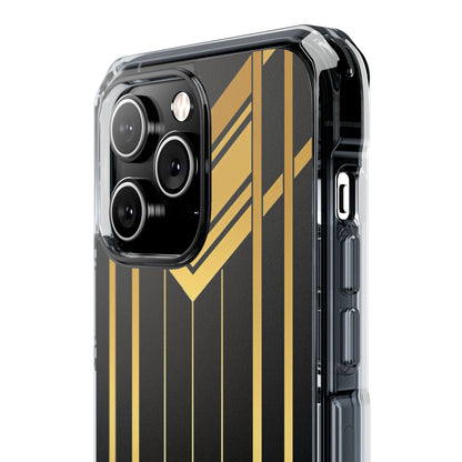 "Golden Art Deco Symmetry in Geometric Elegance" iPhone 14 - Clear Impact Phone Case