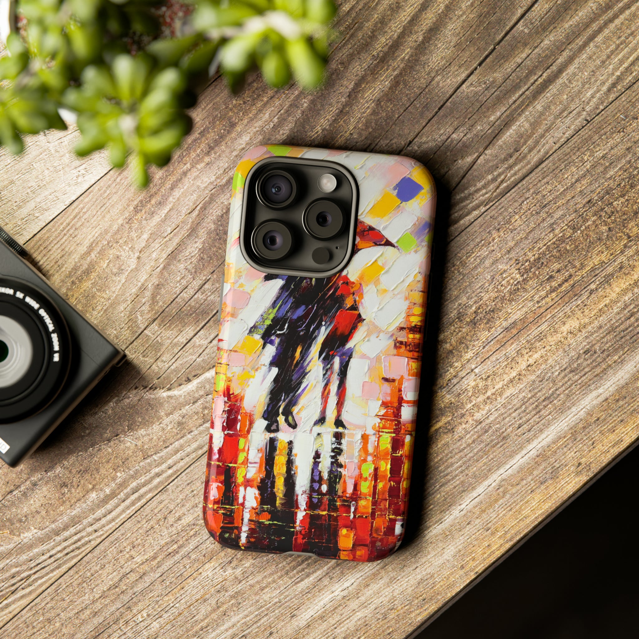 Oil Panting - Enamoured under Umbrella - Protective Phone Case