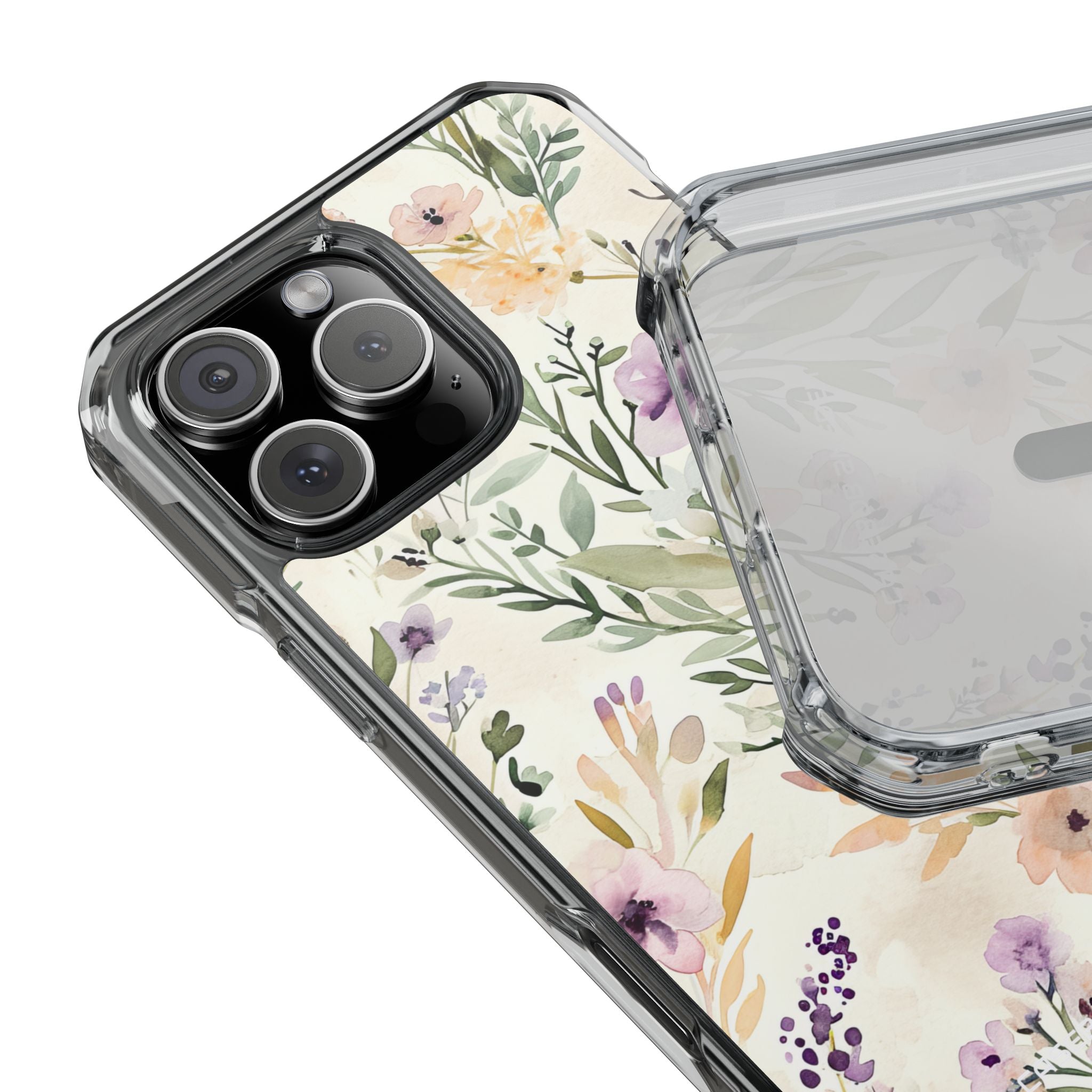 Soft Green Lavender Floral Pattern - Clear Impact iPhone 16 Phone Case