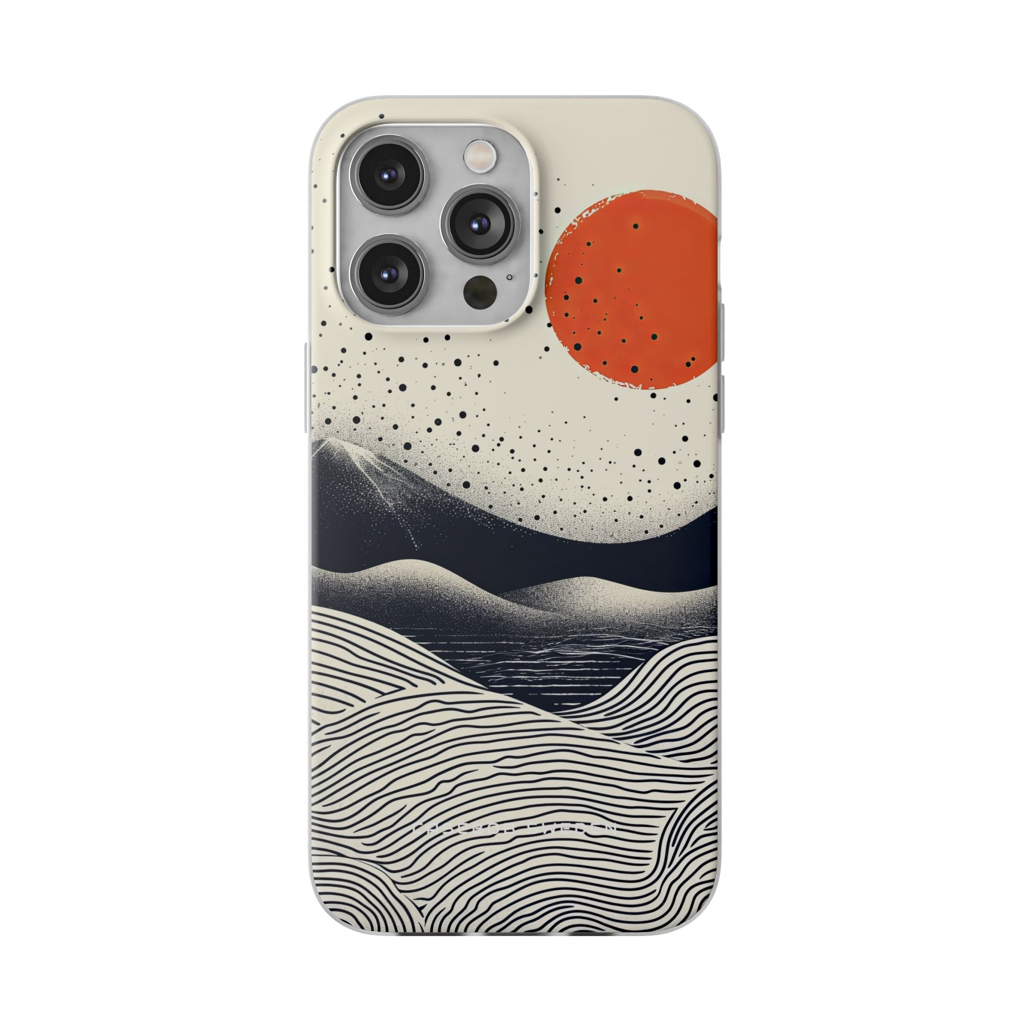 Red Sun Over Flowing Horizons iPhone 14 - Flexi Phone Case