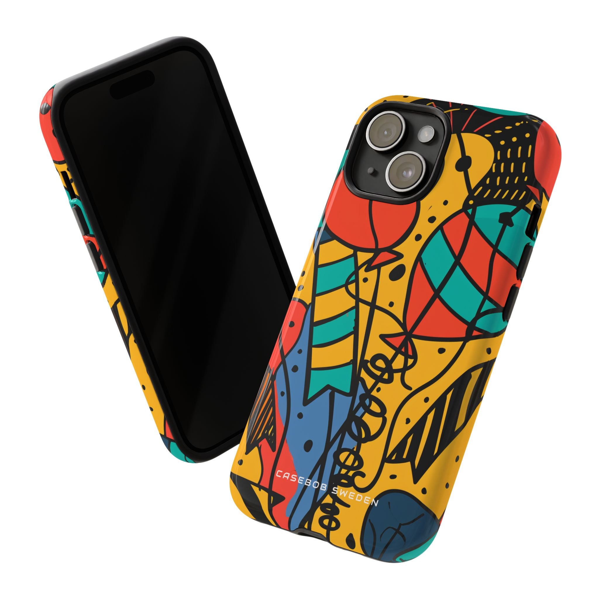 Playful Lines in Motion iPhone 15 - Tough Phone Case