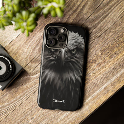 Intense Black and White Close-Up Eagle Head Art iPhone 15 - Tough