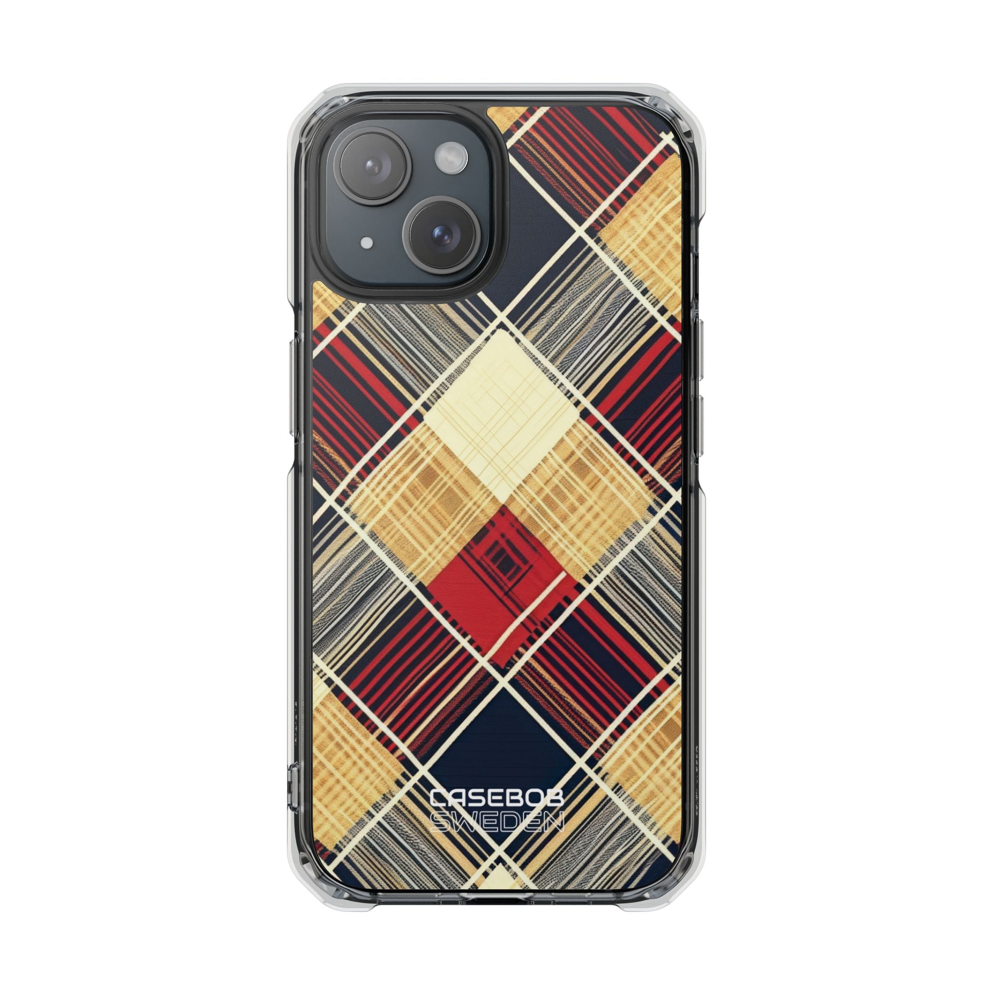 Plaid Diamond Tapestry iPhone 15 - Impact Clear+