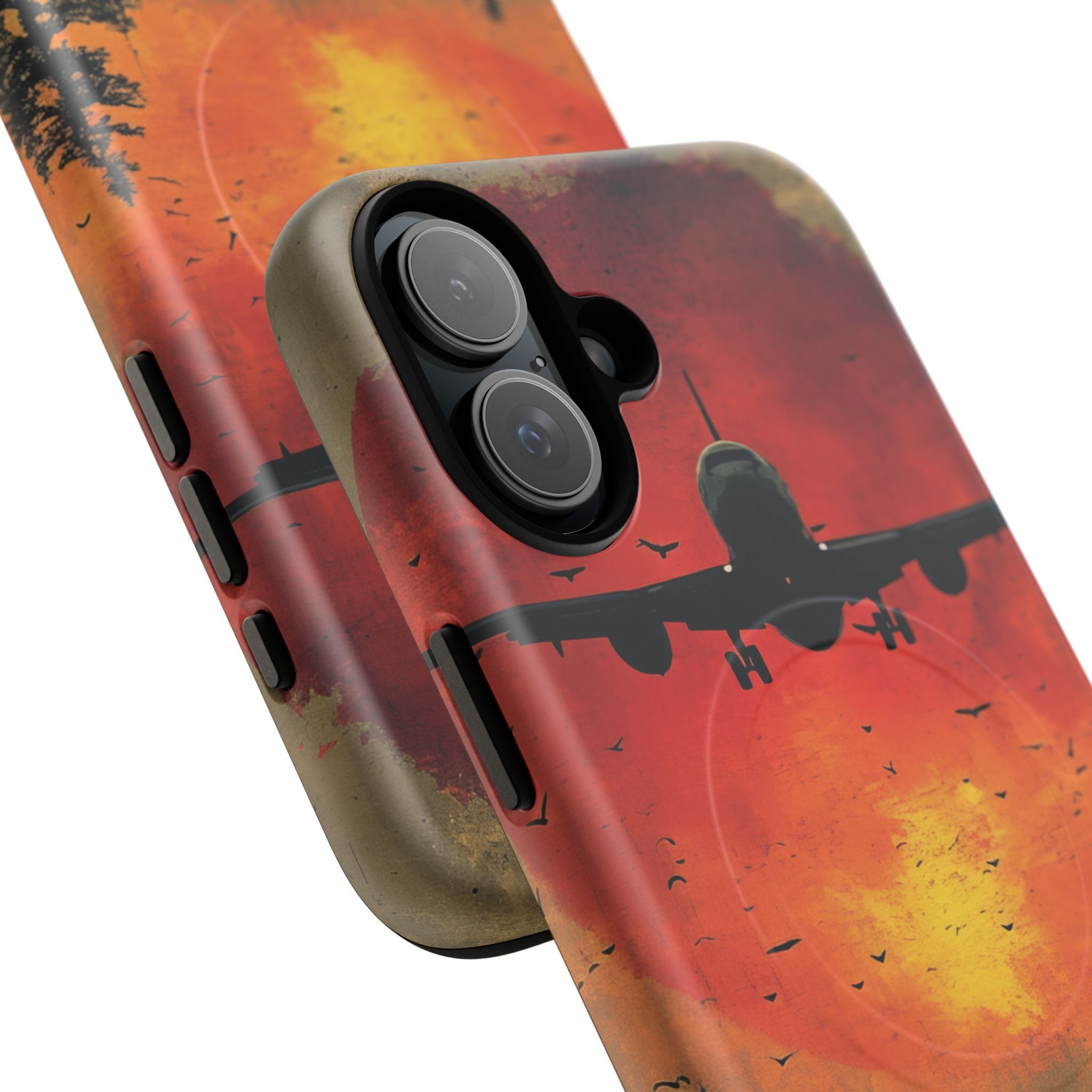 Vintage Sunset Airplane Silhouette iPhone 16 | Tough+ Phone Case