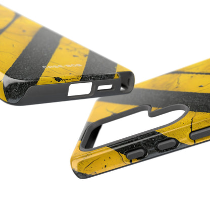 Yellow Stripe Distress Samsung S25 Ultra Case - Tough
