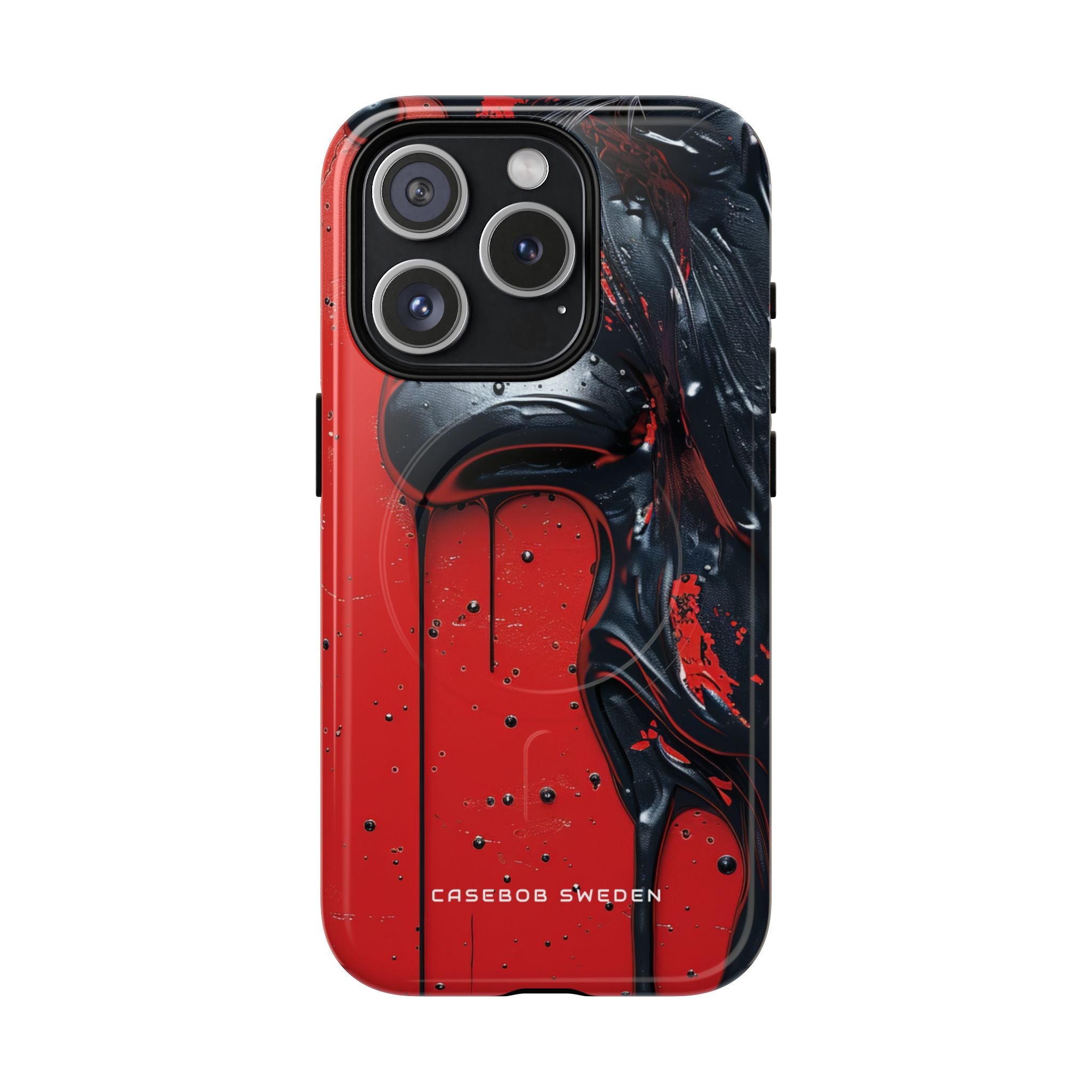 Textured Crimson Bloom iPhone 15 | Tough+ Phone Case