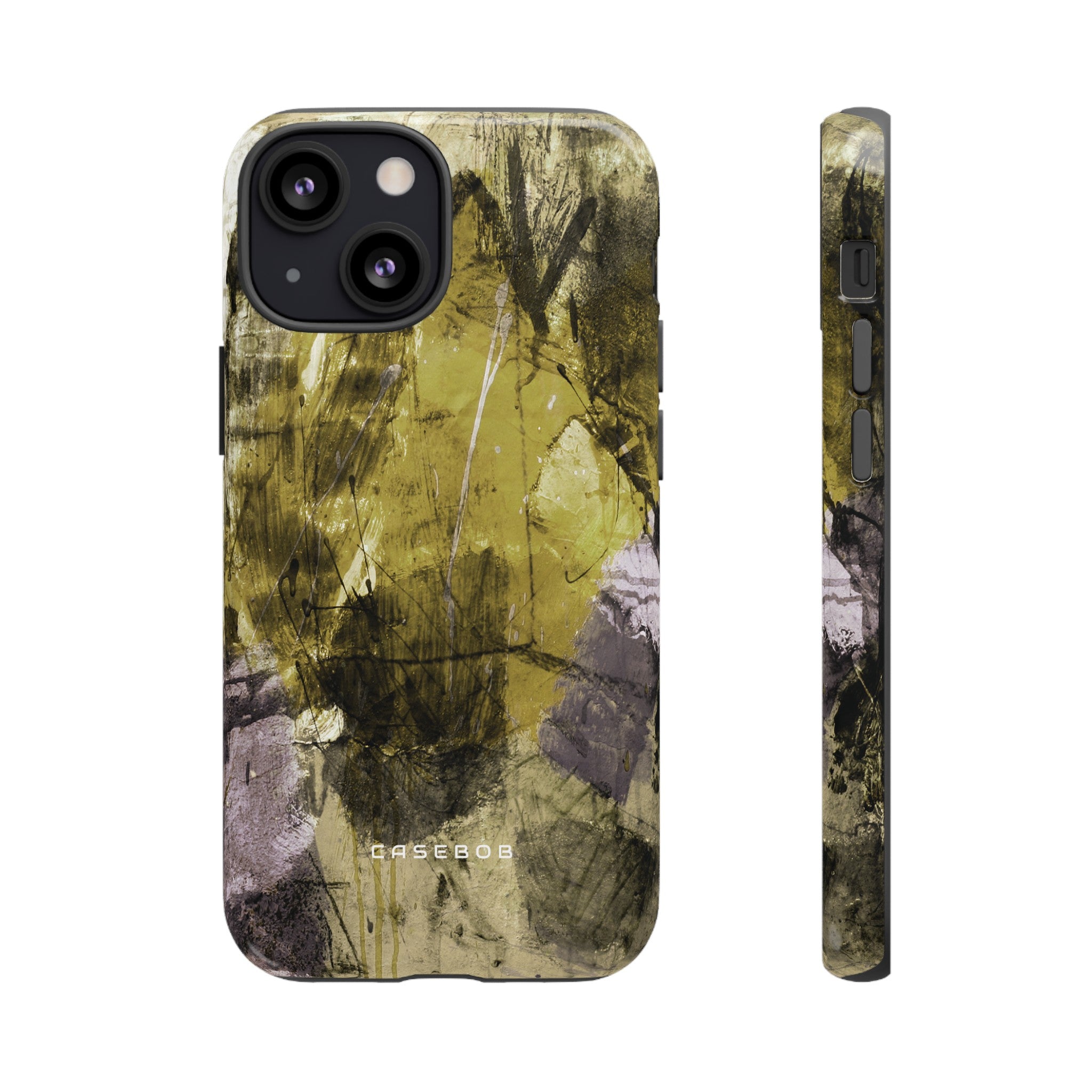 Yellow Grunge Art Phone Case - Protective Phone Case