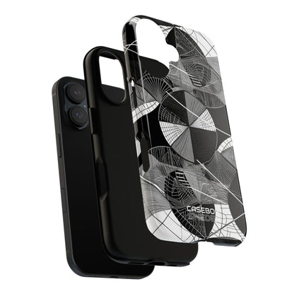 Labirinto a Cerchio Monocromatico iPhone 16 - Tough