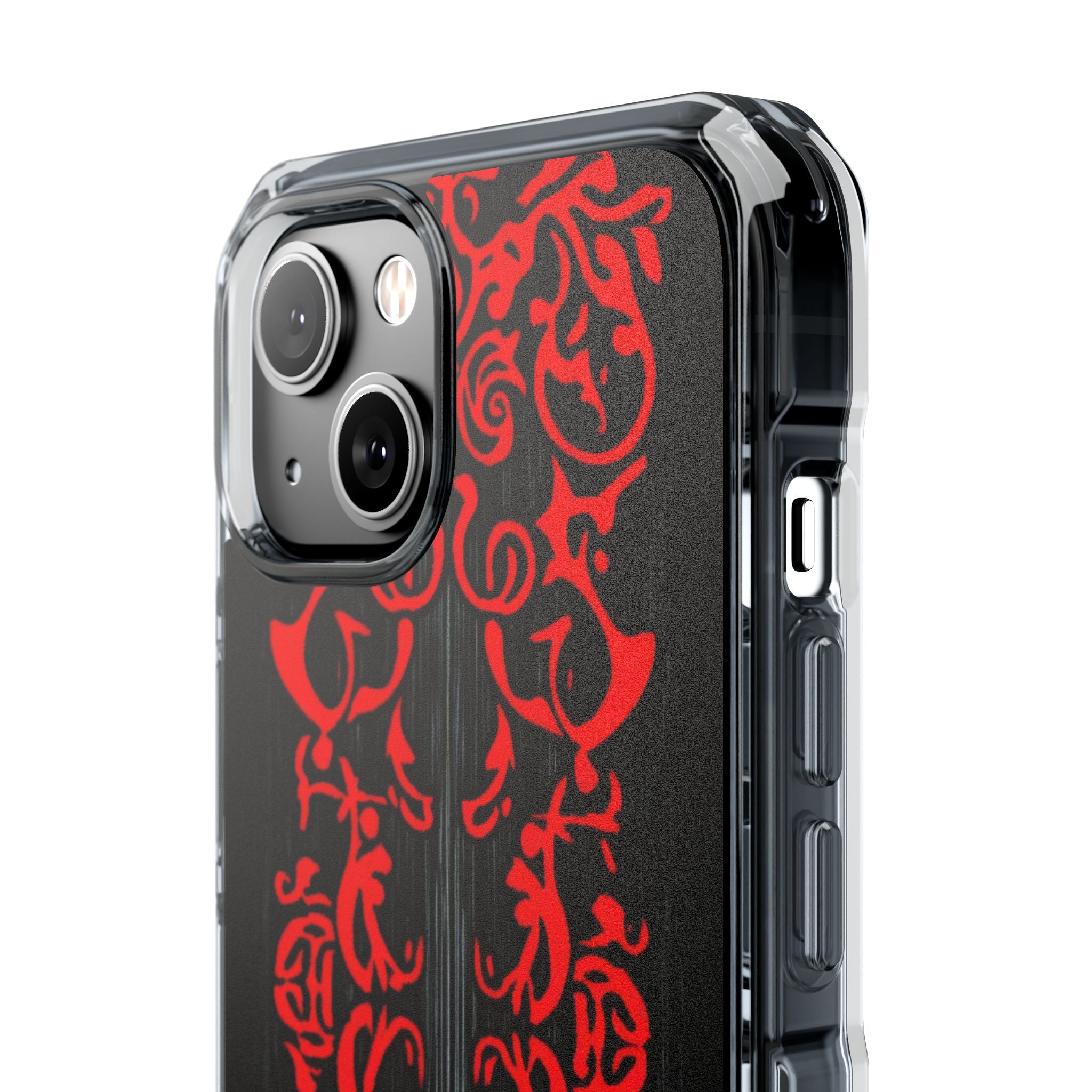 Gothic Crimson Symmetry iPhone 14 - Clear Impact Phone Case