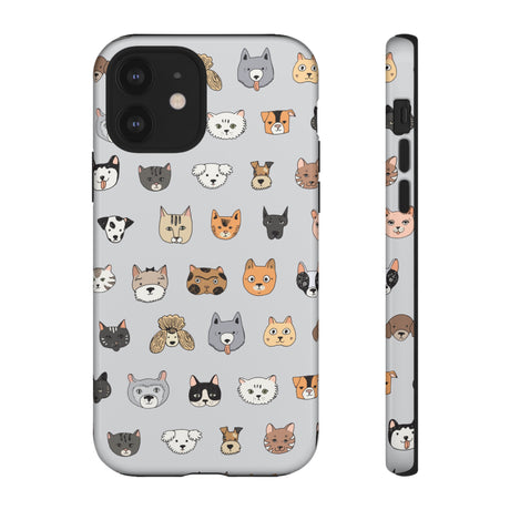 Cats n Dogs Pattern iPhone Case (Protective) iPhone 12 Glossy Phone Case