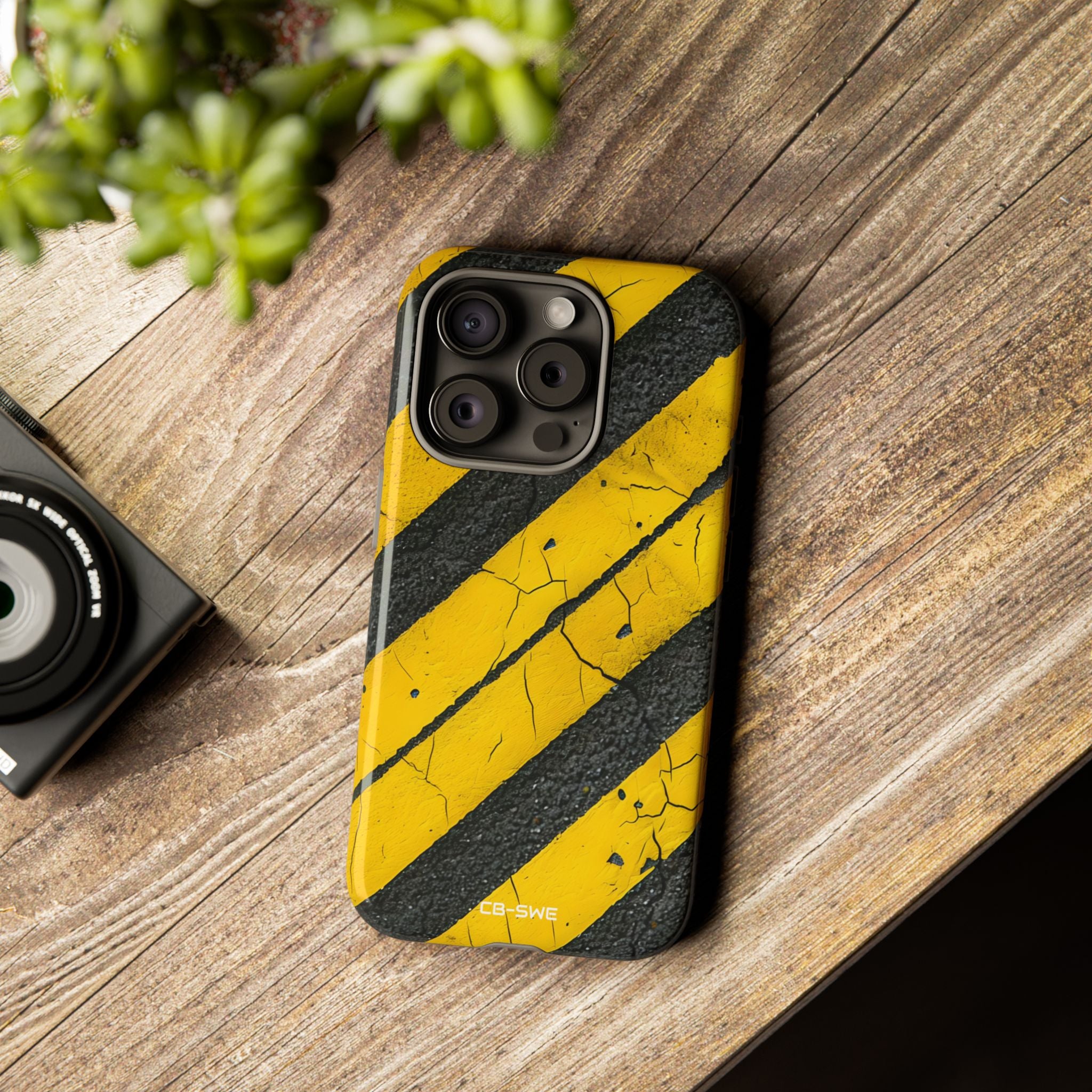 Cracked Hazard Lines - iPhone Case
