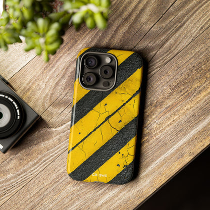 Cracked Hazard Lines - iPhone Case