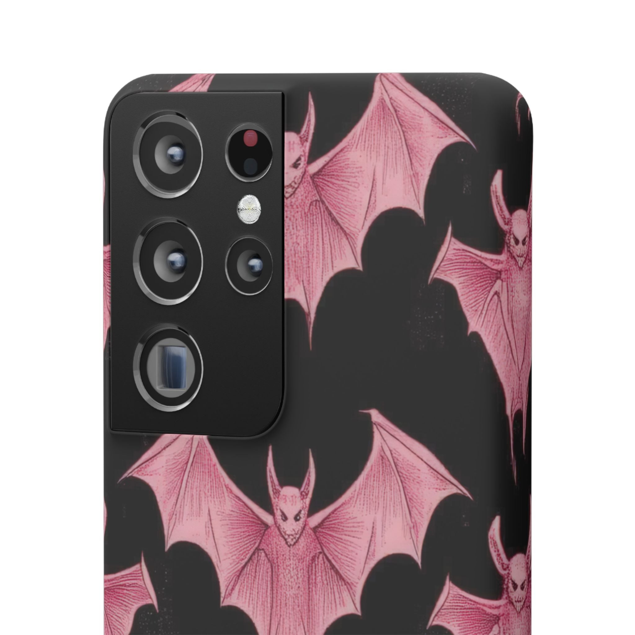 Gothic Pink Bats Aflame Samsung S21 - Slim Phone Case