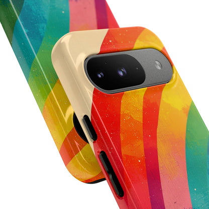 Textured Rainbow Arc Google Pixel 9 Case - Tough