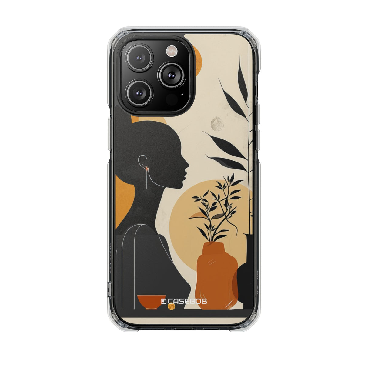 Modern Silhouette Tranquility - Phone Case for iPhone (Clear Impact - Magnetic)