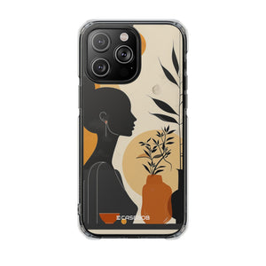 Modern Silhouette Tranquility - Phone Case for iPhone (Clear Impact - Magnetic)