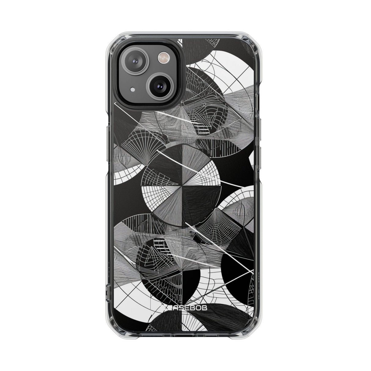 Geometrische Eleganz – Handyhülle für iPhone (Clear Impact – Magnetisch)