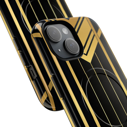 "Golden Art Deco Symmetry in Geometric Elegance" iPhone 15 | Tough+ Phone Case