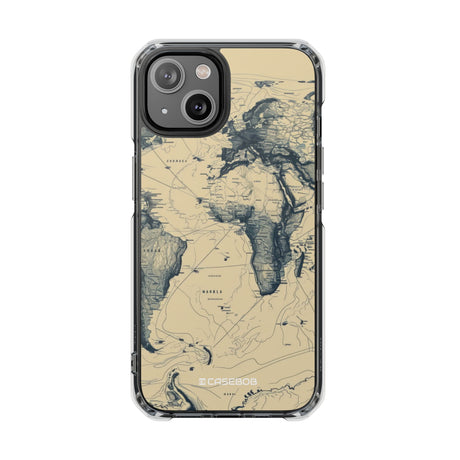 Vintage World Map - Phone Case for iPhone (Clear Impact - Magnetic)