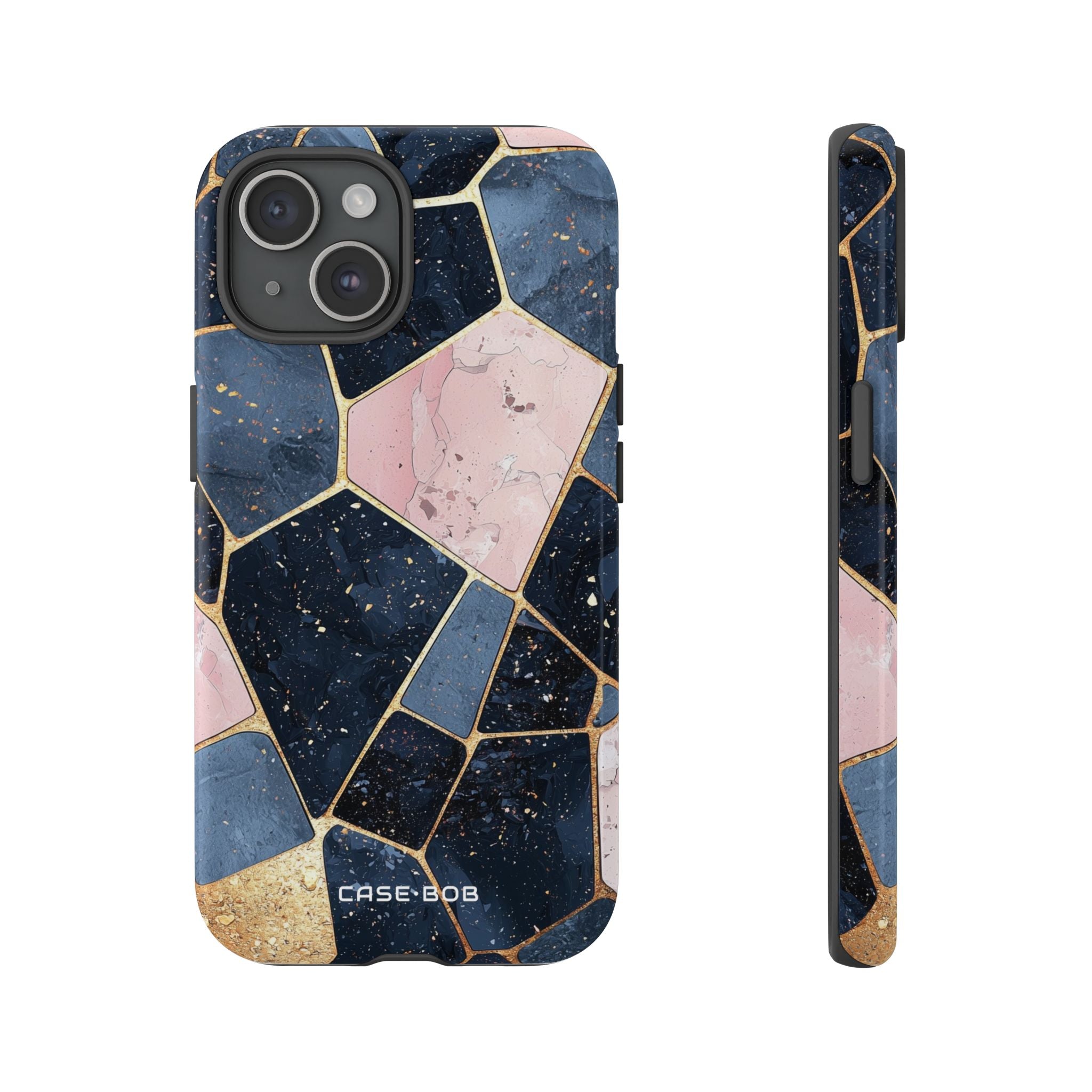 Golden Mosaic iPhone 15 Case - Tough
