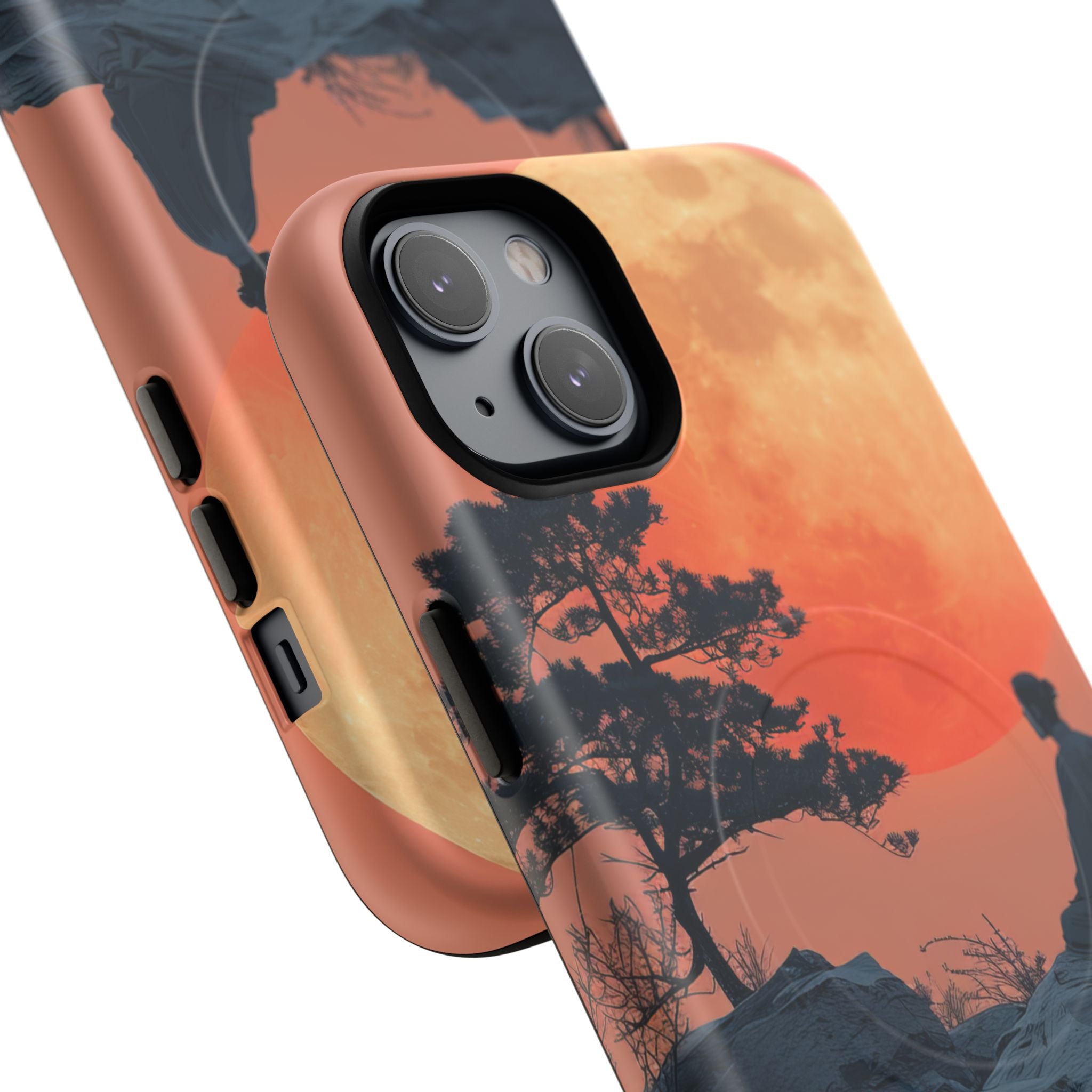 Zen Tranquility Under a Red Moon iPhone 14 | Tough+ Phone Case