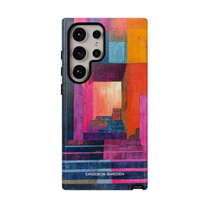 Pink Orange Geometry - Tough Samsung S24 Phone Case