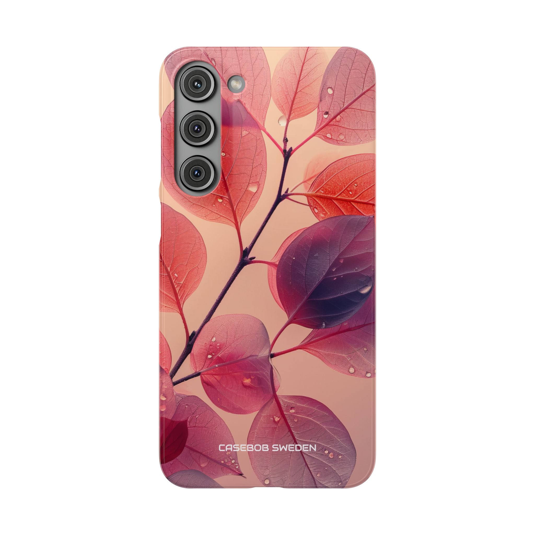 Pink Serenity Leaf Design - Slim Samsung S23 Phone Case