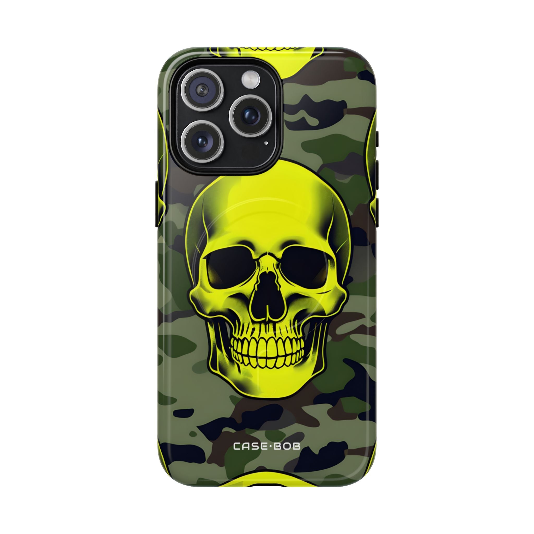 Neon Skull Camo iPhone 15 Pro Max Case - Tough+