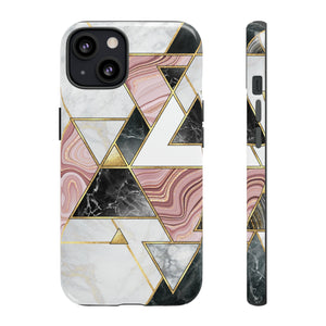 White Pink Mosaic - Protective Phone Case