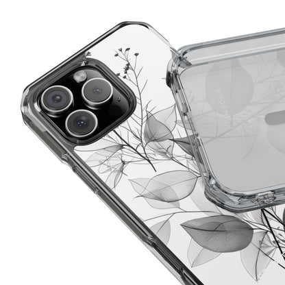 Monochrome Floral Elegance iPhone 16 - Clear Impact Phone Case