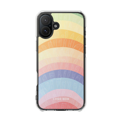 Pastel Rainbow Bands iPhone 16 Plus Case - Impact