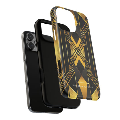 Golden Geometric Elegance iPhone 16 | Tough+ Phone Case