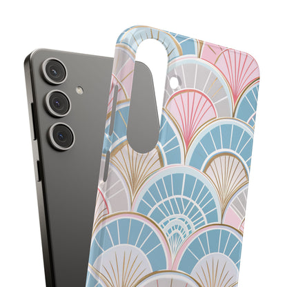 Art Deco Pastel Fan Pattern - Slim Samsung S24 Phone Case