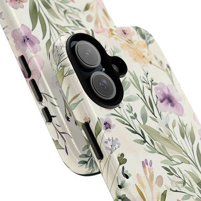 Soft Green Lavender Floral Pattern - Tough iPhone 16 Phone Case